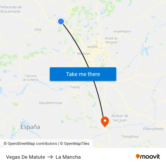Vegas De Matute to La Mancha map