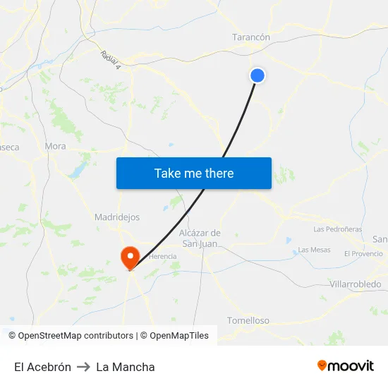 El Acebrón to La Mancha map