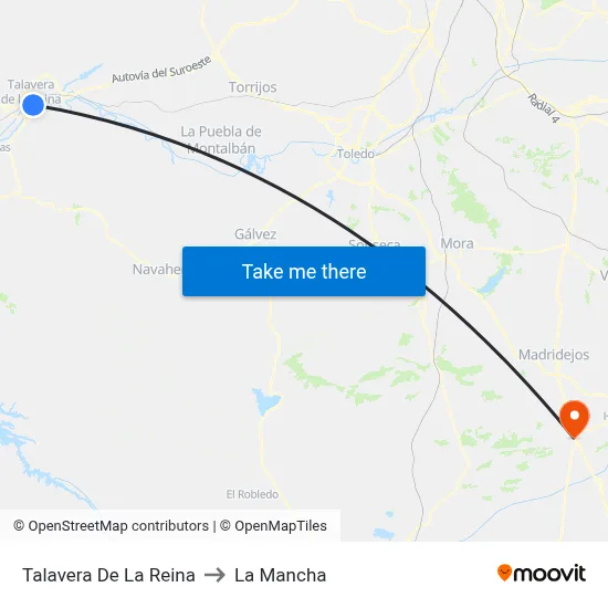 Talavera De La Reina to La Mancha map