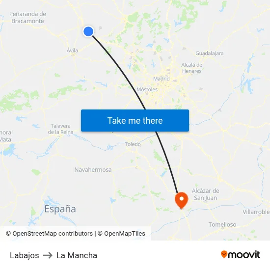 Labajos to La Mancha map