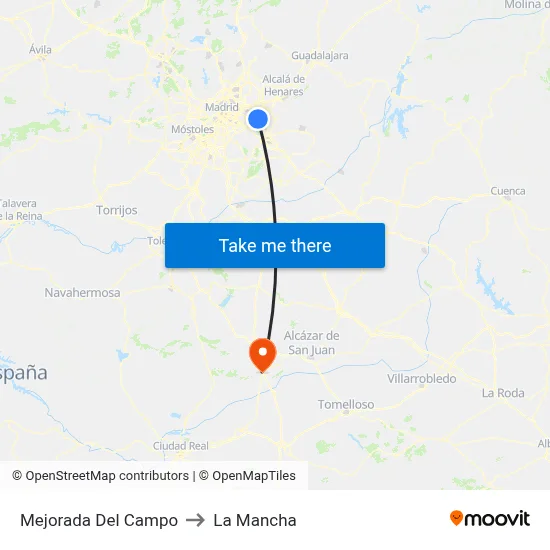 Mejorada Del Campo to La Mancha map