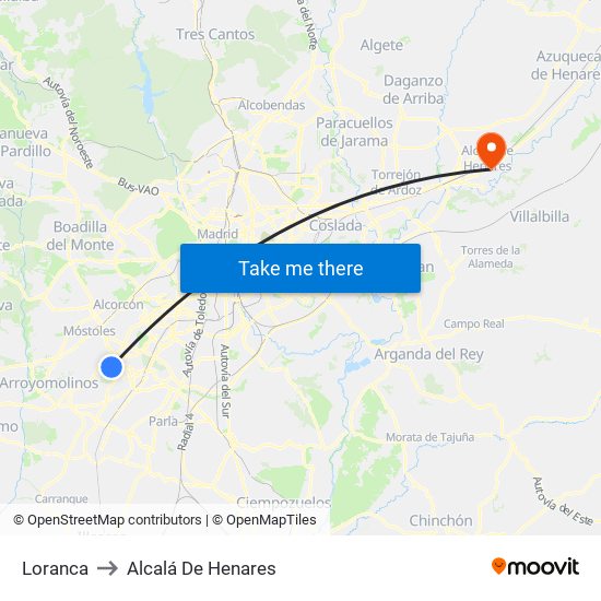 Loranca to Alcalá De Henares map