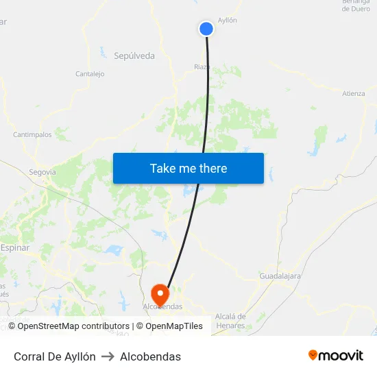 Corral De Ayllón to Alcobendas map