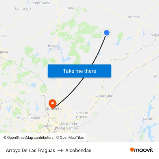 Arroyo De Las Fraguas to Alcobendas map