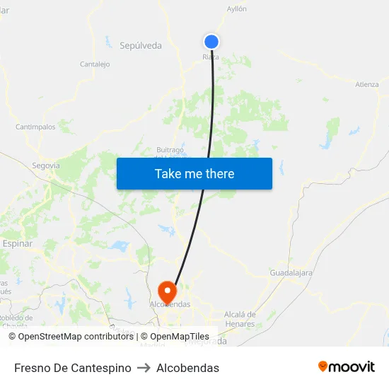 Fresno De Cantespino to Alcobendas map