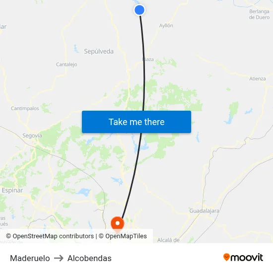Maderuelo to Alcobendas map