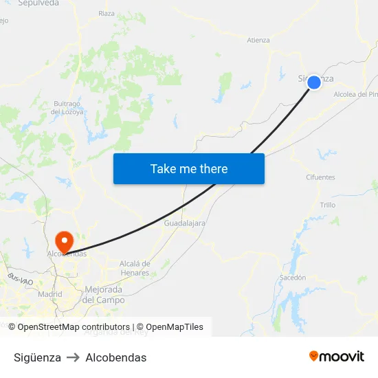 Sigüenza to Alcobendas map