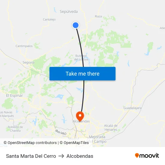 Santa Marta Del Cerro to Alcobendas map