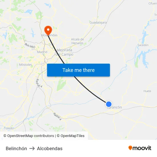 Belinchón to Alcobendas map