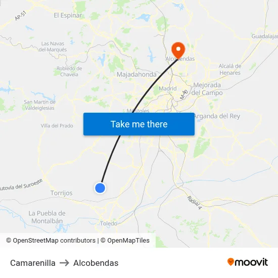 Camarenilla to Alcobendas map
