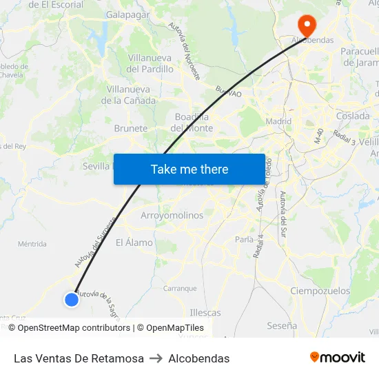Las Ventas De Retamosa to Alcobendas map