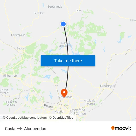 Casla to Alcobendas map