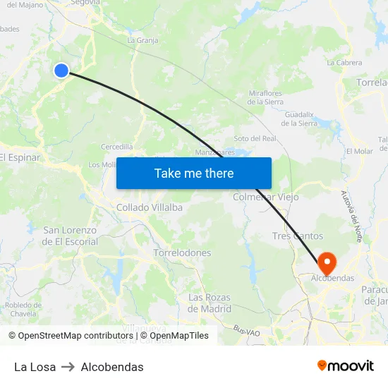La Losa to Alcobendas map