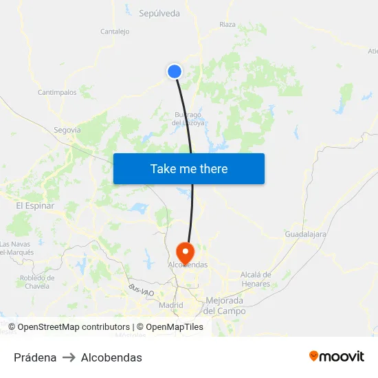 Prádena to Alcobendas map