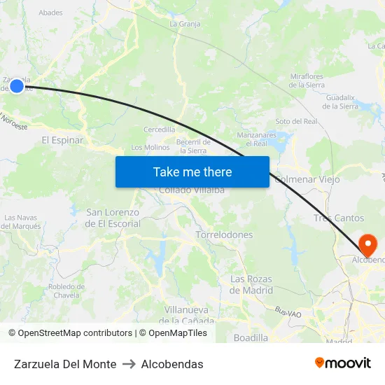 Zarzuela Del Monte to Alcobendas map