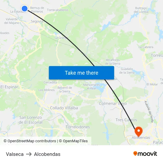 Valseca to Alcobendas map