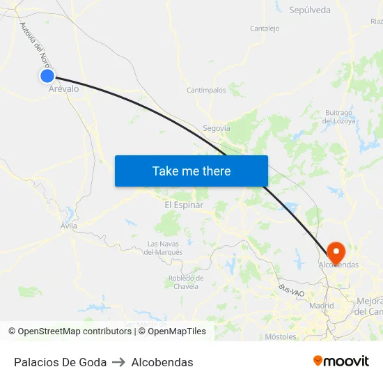Palacios De Goda to Alcobendas map