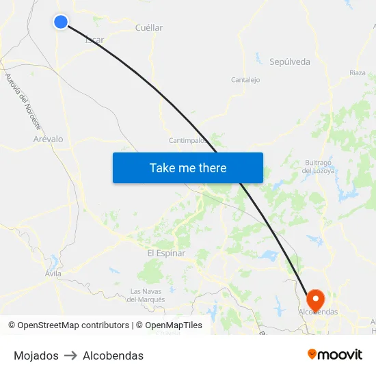 Mojados to Alcobendas map