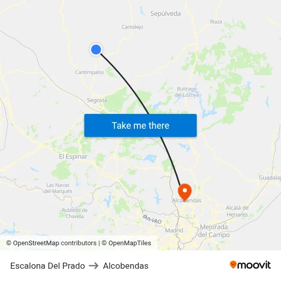 Escalona Del Prado to Alcobendas map