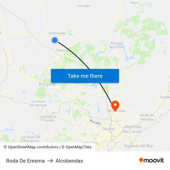 Roda De Eresma to Alcobendas map