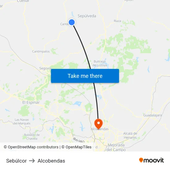 Sebúlcor to Alcobendas map