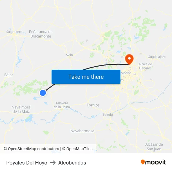 Poyales Del Hoyo to Alcobendas map