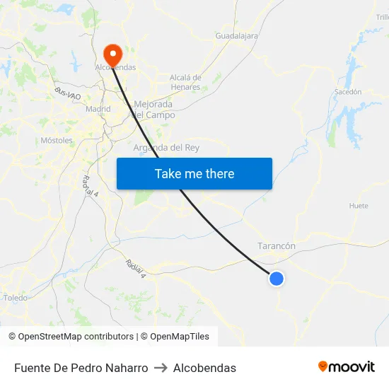 Fuente De Pedro Naharro to Alcobendas map