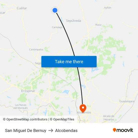 San Miguel De Bernuy to Alcobendas map