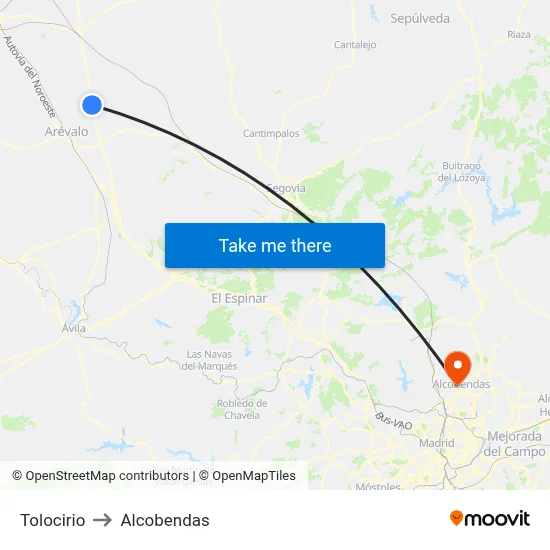 Tolocirio to Alcobendas map