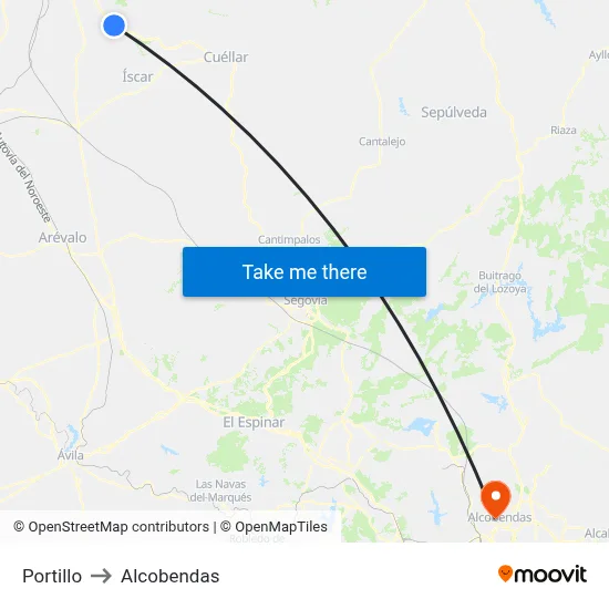 Portillo to Alcobendas map
