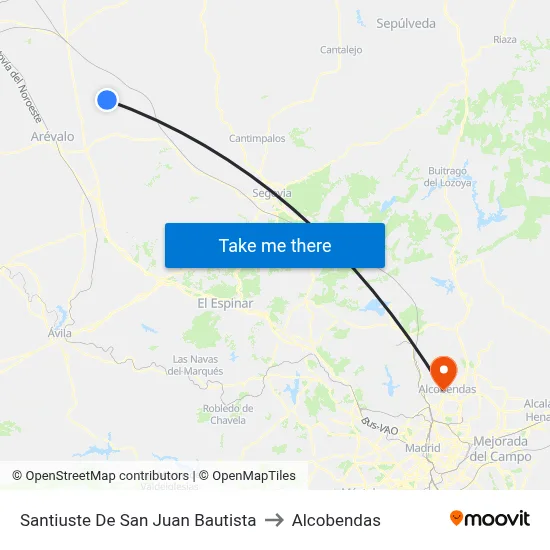 Santiuste De San Juan Bautista to Alcobendas map