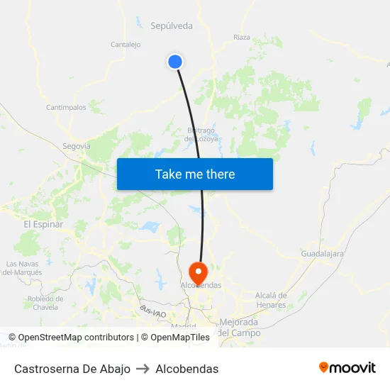 Castroserna De Abajo to Alcobendas map