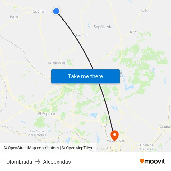 Olombrada to Alcobendas map