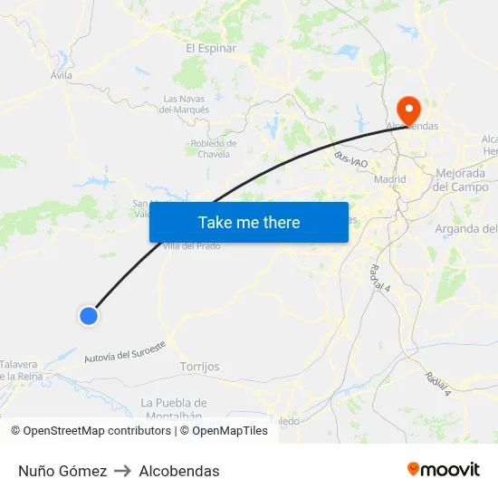 Nuño Gómez to Alcobendas map