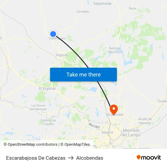 Escarabajosa De Cabezas to Alcobendas map