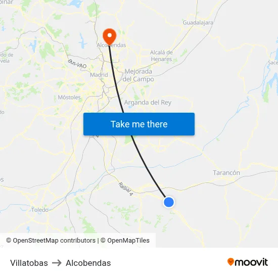 Villatobas to Alcobendas map