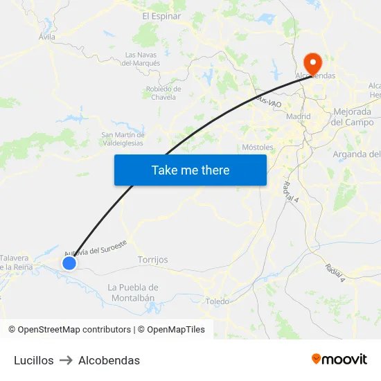 Lucillos to Alcobendas map