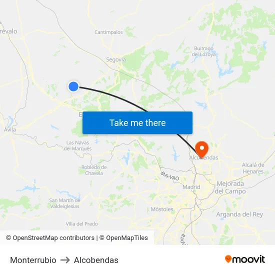 Monterrubio to Alcobendas map
