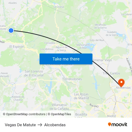 Vegas De Matute to Alcobendas map