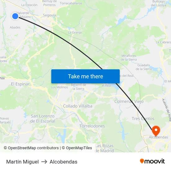Martín Miguel to Alcobendas map