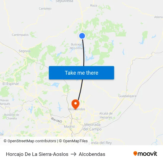 Horcajo De La Sierra-Aoslos to Alcobendas map