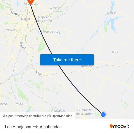 Los Hinojosos to Alcobendas map
