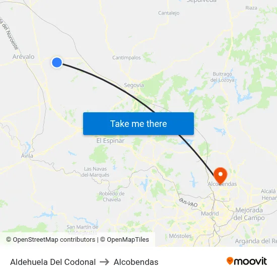 Aldehuela Del Codonal to Alcobendas map