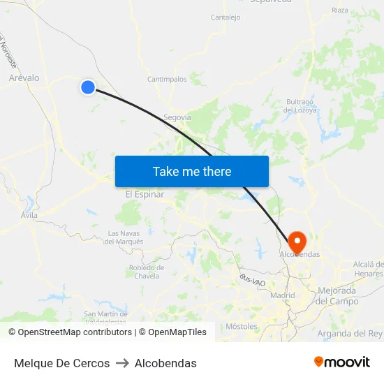 Melque De Cercos to Alcobendas map