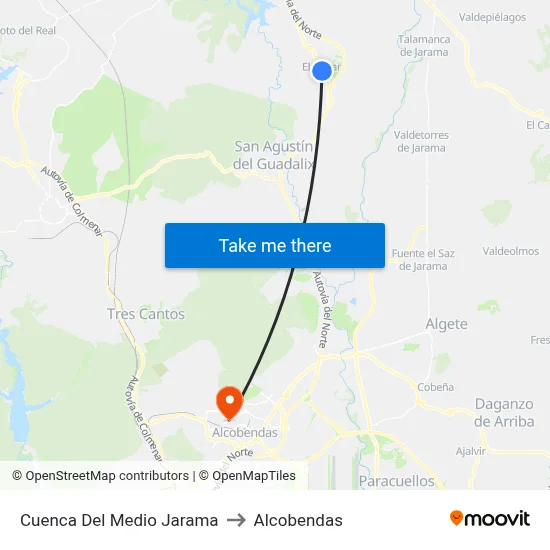 Cuenca Del Medio Jarama to Alcobendas map