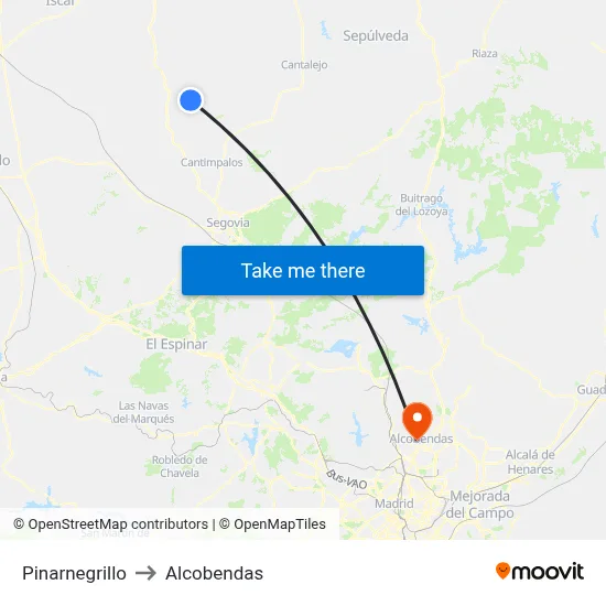 Pinarnegrillo to Alcobendas map