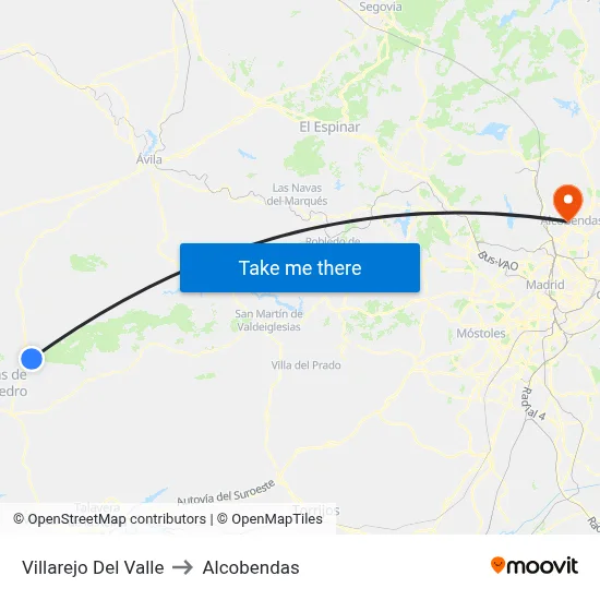 Villarejo Del Valle to Alcobendas map