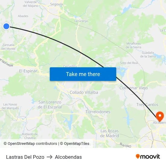 Lastras Del Pozo to Alcobendas map