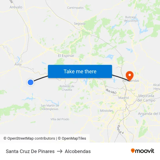 Santa Cruz De Pinares to Alcobendas map