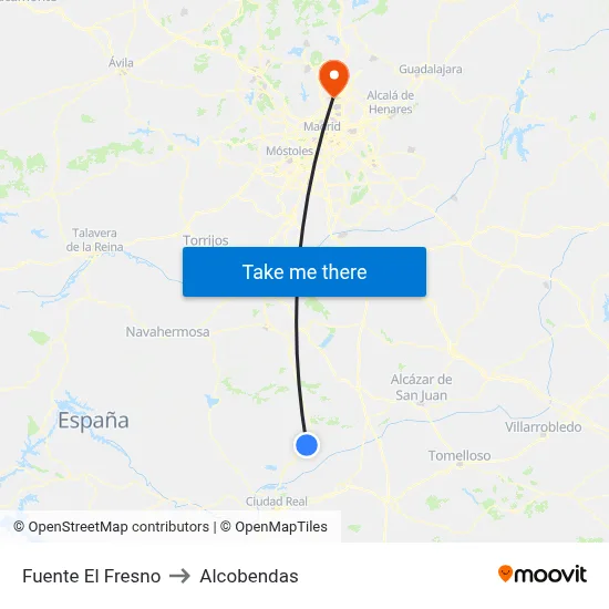 Fuente El Fresno to Alcobendas map